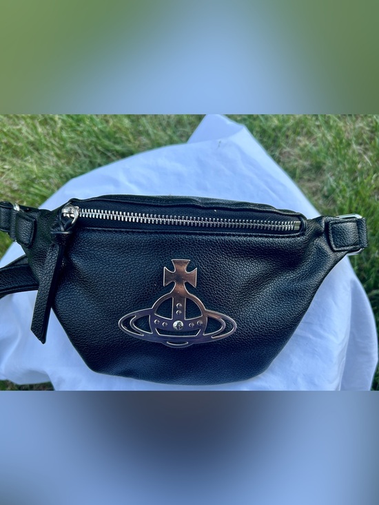 Vivienne Westwood Handbags - Vivienne Westwood Hilda Small Bum Bag in black grained leather.  Like New!